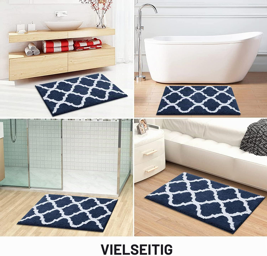 Homaxy rutschfest Badematte Badezimmerteppich Waschbar Hochflor Badteppich Flauschige Mikrofaser Bad