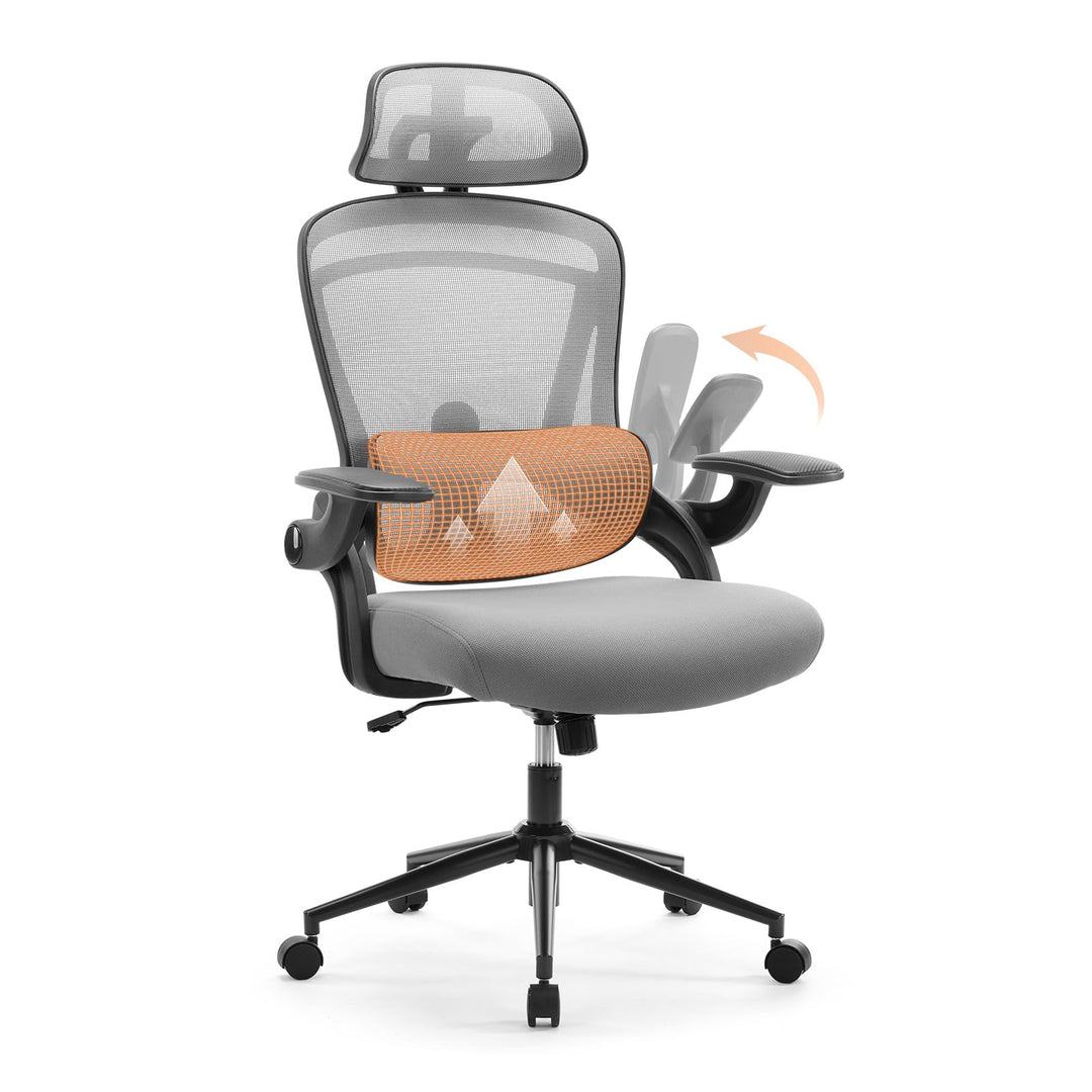 Sweetcrispy Ergonomischer Bürostuhl, Schreibtischstuhl Ergonomisch, Atmungsaktiver Netzstuhl mit Ver