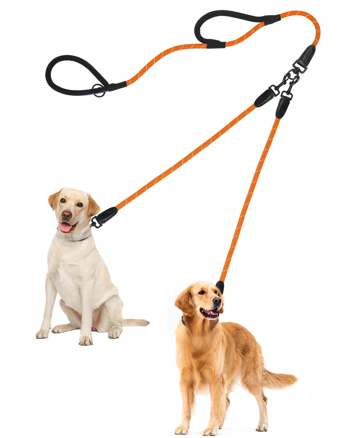 PetBonus Hundeleine Doppelleine für 2 Hunde, Keine Verwicklung Trainingsleine mit Zwei Gepolsterten