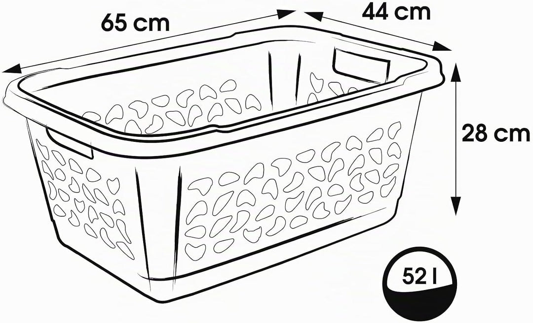 keeeper jost 2x Wäschekorb, Luftdurchlässiges Dekor, 52 l, Nordic Grey Nordic Grey 2x 52 L, Nordic G