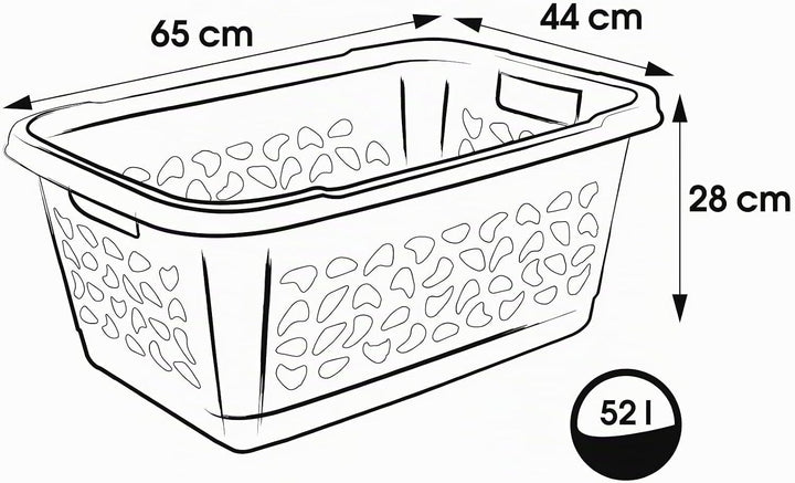 keeeper jost 2x Wäschekorb, Luftdurchlässiges Dekor, 52 l, Nordic Grey Nordic Grey 2x 52 L, Nordic G