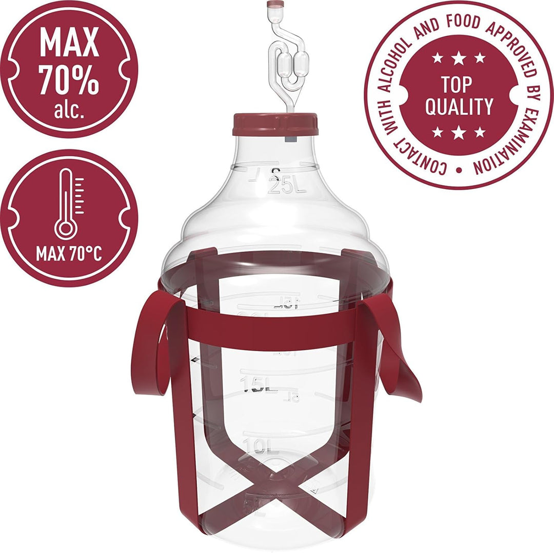 lilawelt24 15 L Gärballon Weinballon Gärbehälter Flasche Weithalsballon Gummistopfen Gärspund Gärung