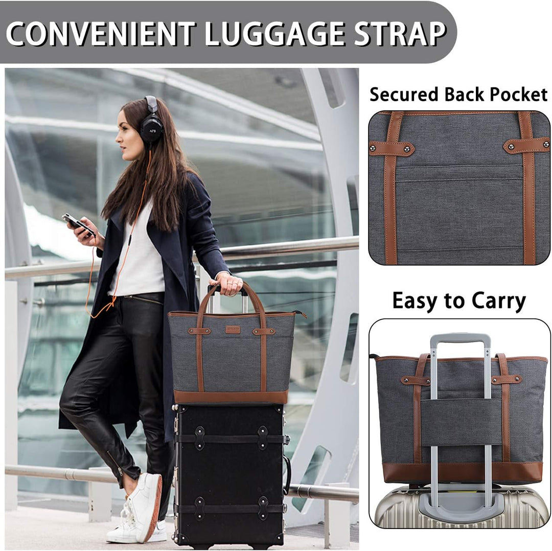 RAVUO Laptoptasche Damen, Wasserdichte Handtasche Elegant Lehrertasche Gross Aktentasche 15.6 zoll L