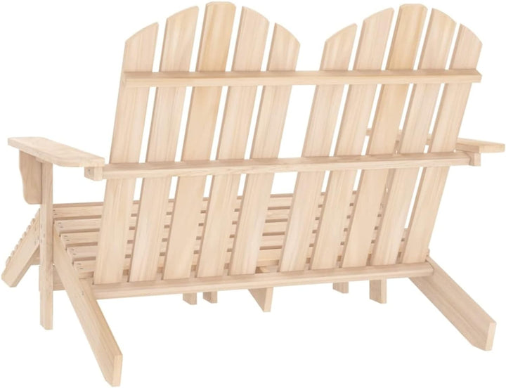 Tidyard 2-Sitzer Adirondack Gartenbank mit Fussstütze Parkbank Sitzbank Holzbank Gartenmöbel Bank Ma