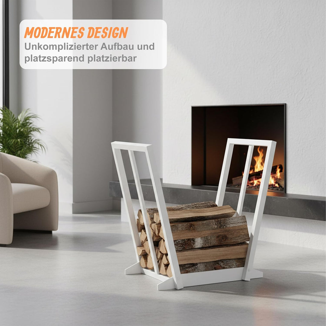 Relaxdays Kaminholzregal, Metall, HBT: 55,5 x 62 x 35 cm, Brennholzregal für Feuerholz, Stapelholz,