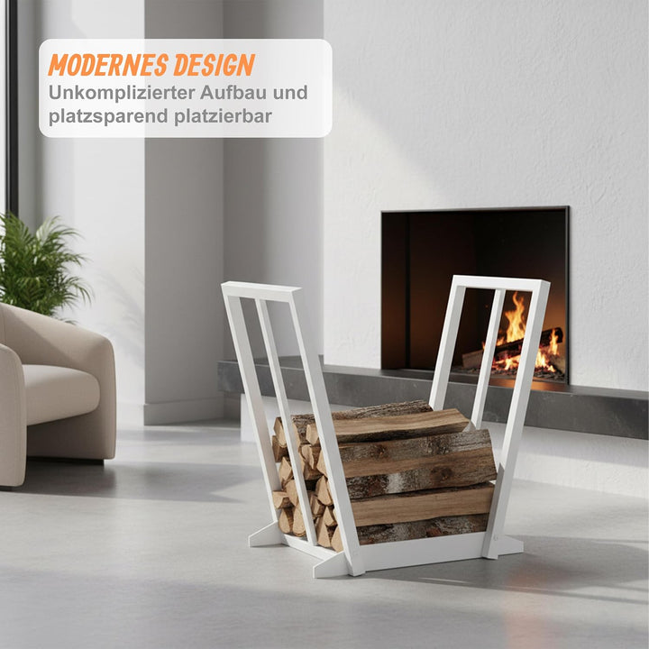 Relaxdays Kaminholzregal, Metall, HBT: 55,5 x 62 x 35 cm, Brennholzregal für Feuerholz, Stapelholz,
