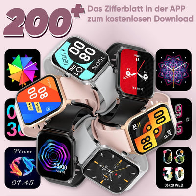 Dachma Android Smartwatch Damen - 1.85" Uhr mit Whatsapp Funktion Damen mit telefonfunktion Uhren sm