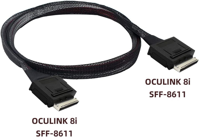 NFHK OCuLink PCIe PCI-Express SFF-8611 8X 8-Lane zu OCuLink SFF-8611 8X SSD Daten Aktiv Kabel 50cm,