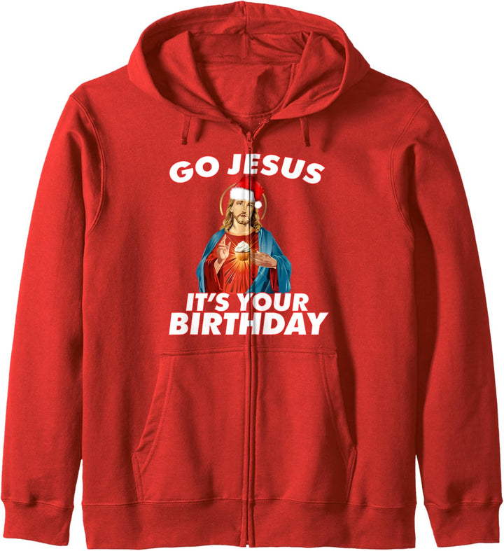 Go Jesus It's Your Birthday Funny Jesus Cupcake Christmas Kapuzenjacke