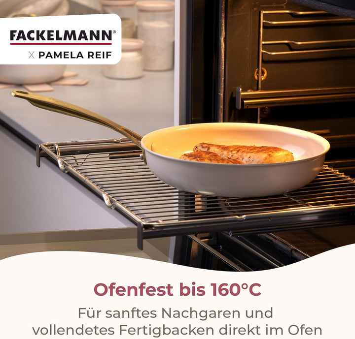 FACKELMANN x Pamela Reif Bratpfannen-Set 2-tlg Ø 24-28 cm – Stilvolle Pfannen aus recyceltem Alumini