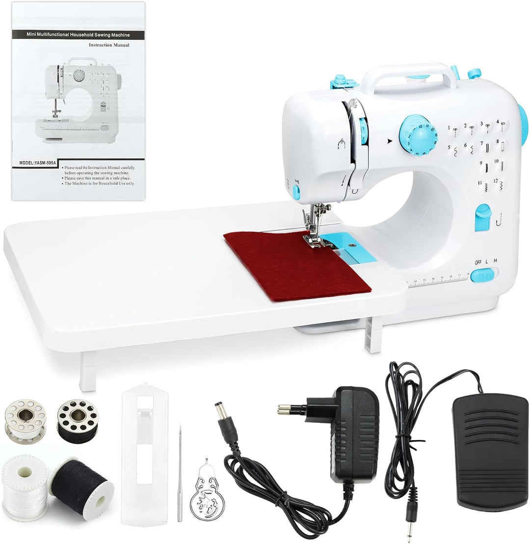 Elektrische Handnähmaschine für Anfänger DIY Werkzeug Geschenk, 12 automatische Nähmuster Geschwindi