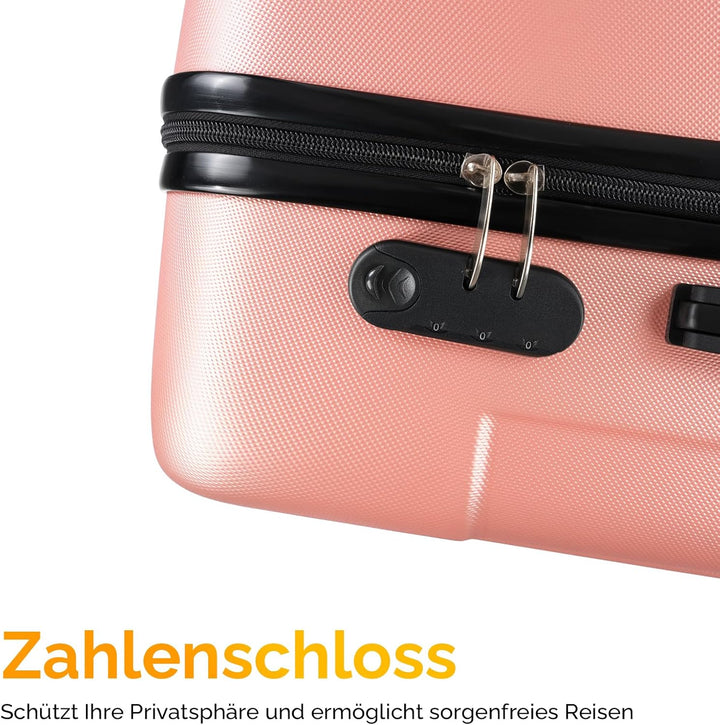 Bonnlo Kofferset 3 Teilig, Hartschale Koffer Set, Reisekoffer mit 4 Rollen, ABS-Trolley M-L-XL, mit