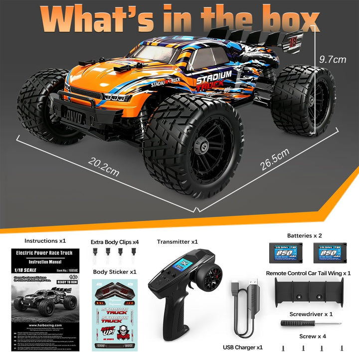 HAIBOXING Ferngesteuertes Auto 4WD RC Auto 1/18 36 km/h All Terrains Offroad Elektro Fahrzeug 2,4 GH