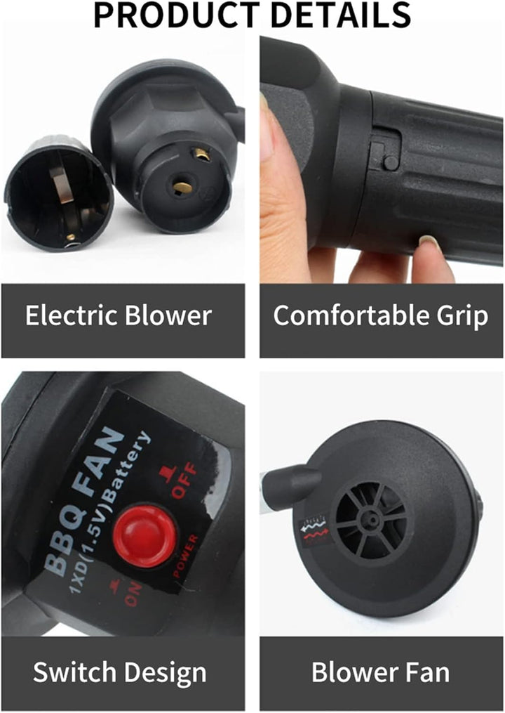 GOTOTOP Tragbar batteriebetrieben BBQ Fan Air Gebläse für Outdoor Camping Picknick Holzkohle-Grill B