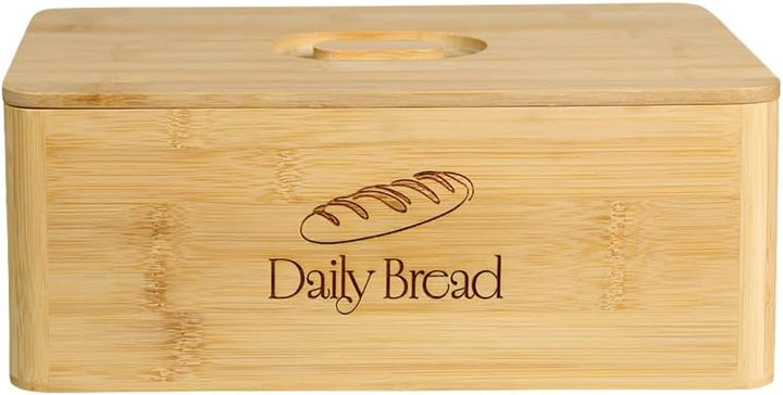 KESPER | Brotkasten mit Schneidebrett, Material: FSC®-zertifizierter Bambus, Masse: B: 32 x H: 12,5