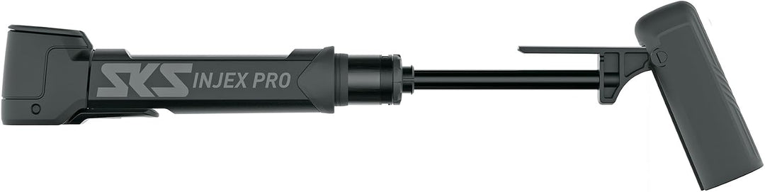 SKS GERMANY INJEX PRO Minipumpe, mit MV-Easy Kopf für AV/SV/DV-Ventile | Fahrradpumpe für Unterwegs,