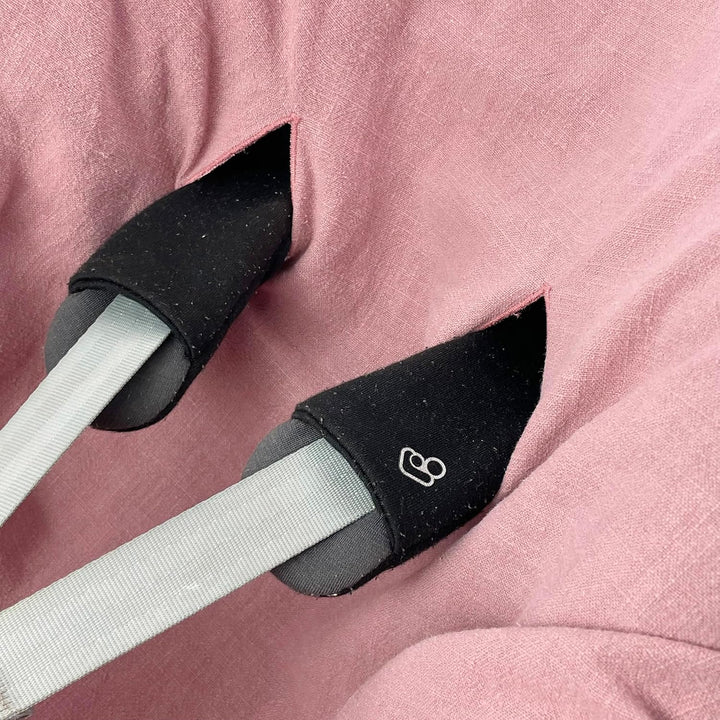 100% LEINEN Bezug für Babyschale Leinenbezug Schonbezug Babyschalenbezug Sommerbezug ROSA LEINEN ros