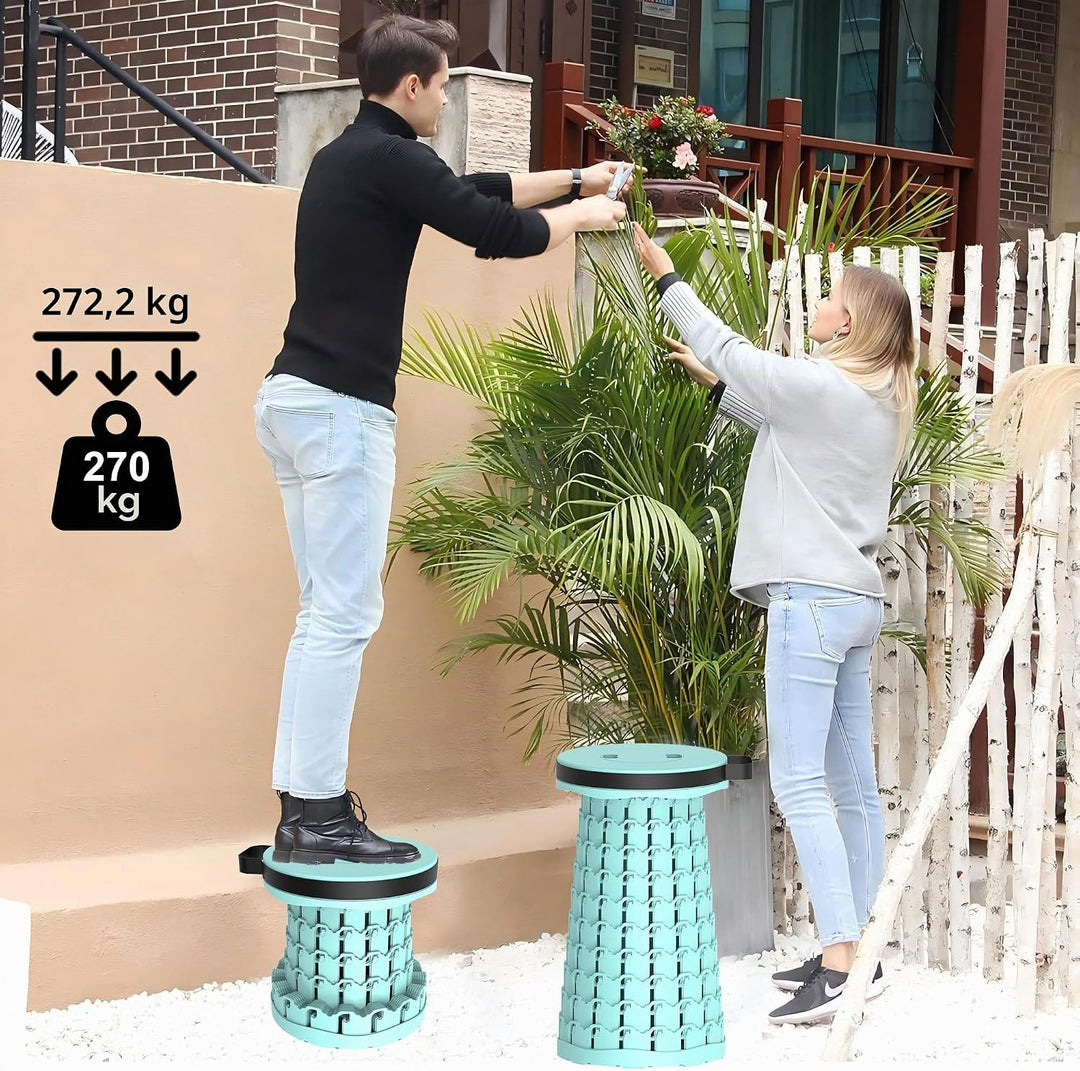 Tragbarer klapphocker mit Kissen,Campinghocker faltbar,teleskophocker Faltbarer für Erwachsene für W