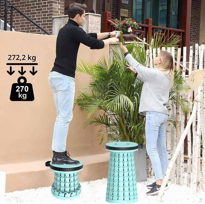 Tragbarer klapphocker mit Kissen,Campinghocker faltbar,teleskophocker Faltbarer für Erwachsene für W
