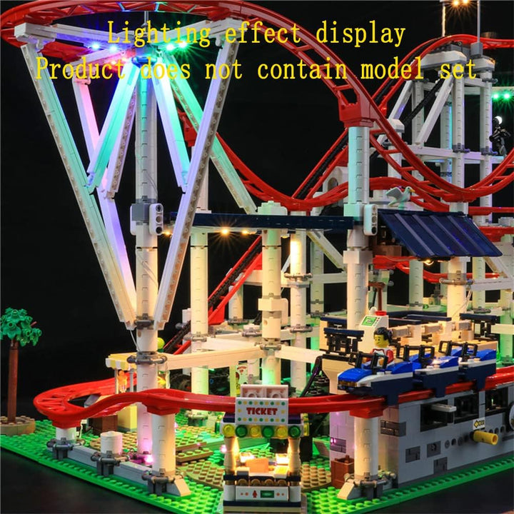 GEAMENT LED Licht-Set Kompatibel mit Lego Achterbahn (Roller Coaster) - Beleuchtungsset für Creator