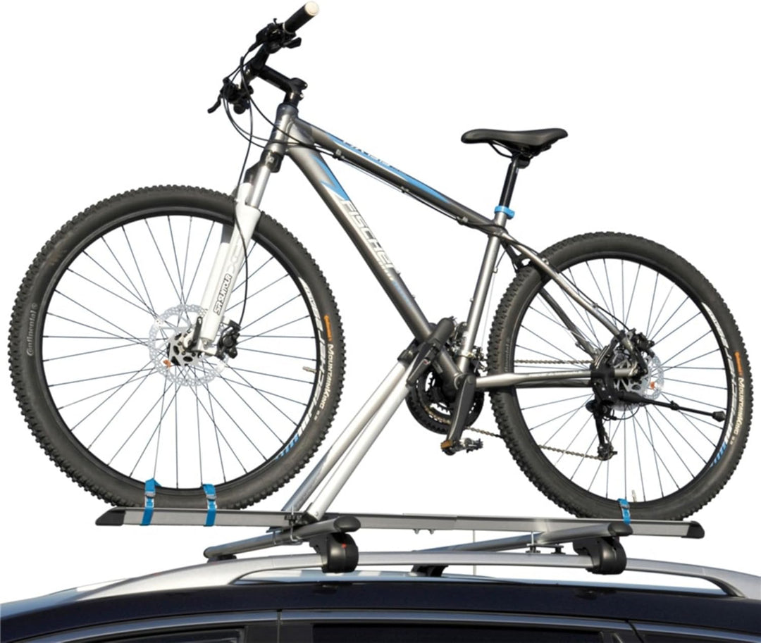 Fischer Auto Dach Fahrradträger, TÜV GS geprüft, geeignet für EIN Fahrrad, Beladung bis 15 kg, absch