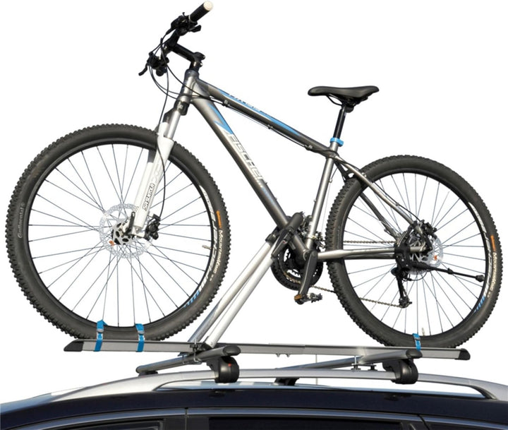 Fischer Auto Dach Fahrradträger, TÜV GS geprüft, geeignet für EIN Fahrrad, Beladung bis 15 kg, absch