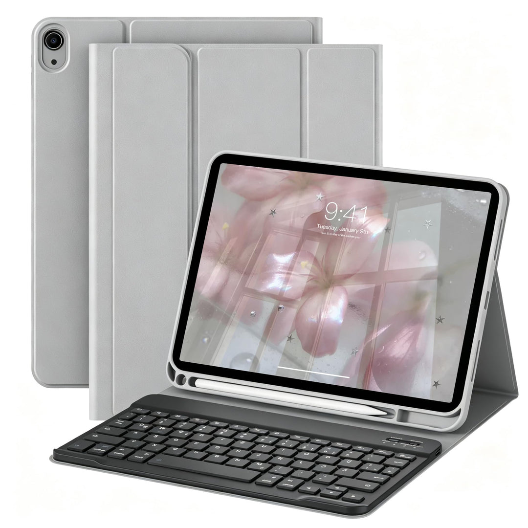 Hülle mit Tastatur für iPad A16 11 Generation 2025/10 Generation 2022 (11/10.9 Zoll), QWERTZ Layout,