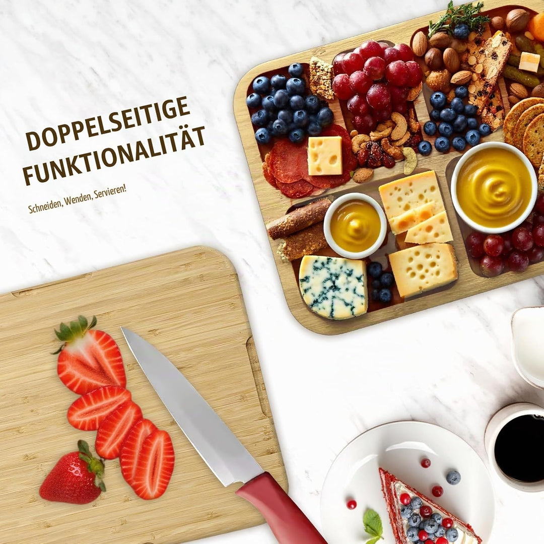 6-Kompartiment-Wurstbrett mit Klappdeckel, tragbares Käse- &amp; Schneidebrett für die Küche,DE