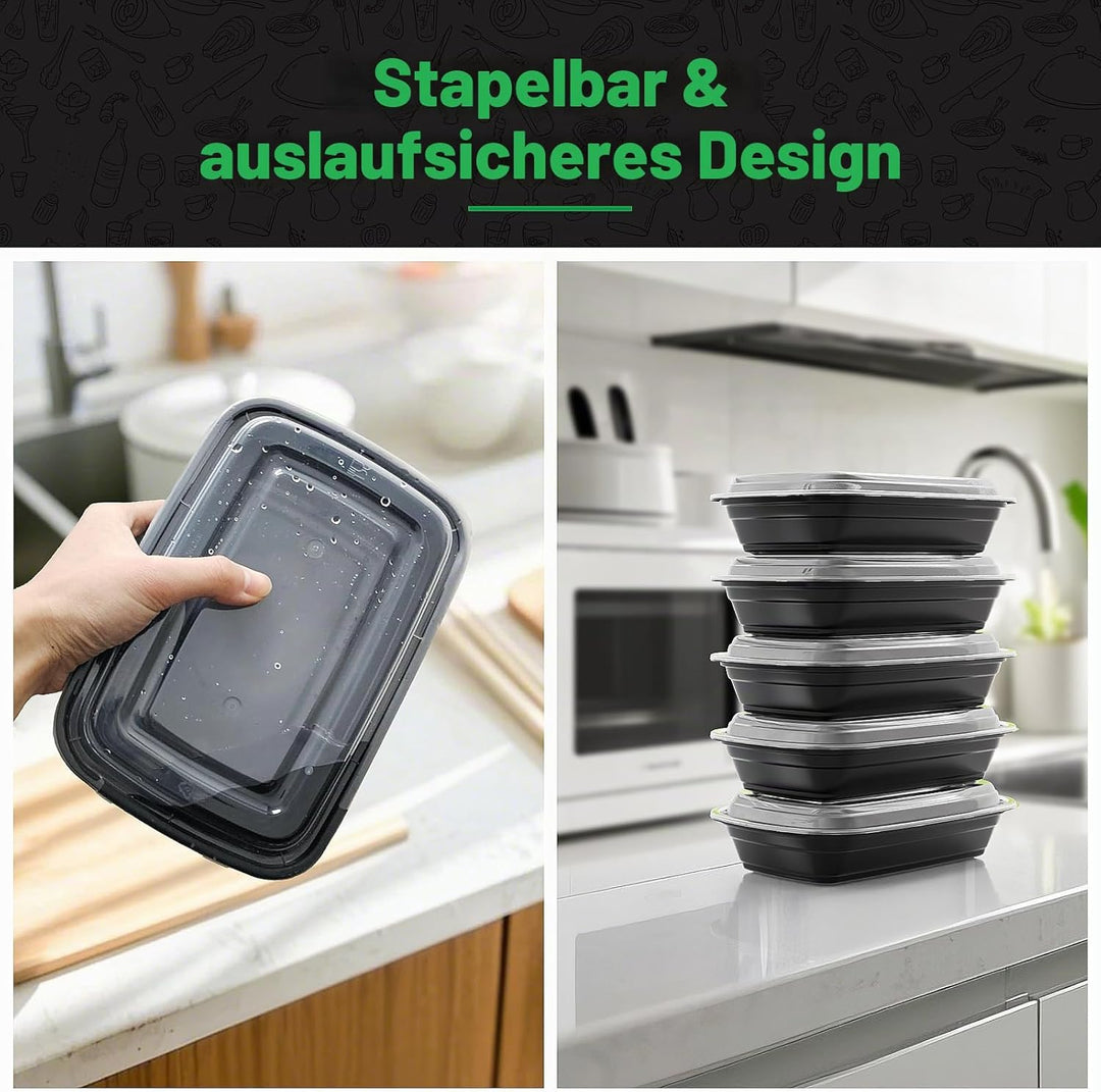 WUHUIXOZ 50 Stück 32oz Meal Prep Container mit, Prämie Wiederverwendbar Behälter für die Zubereitung