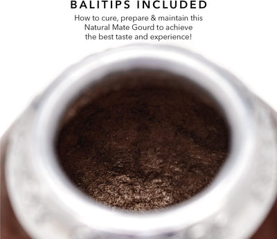 BALIBETOV Set aus Natürlichem Kürbis Tasse für Mate Tee Handgefertigt Inkl. Strohhalm (Yerba Mate St