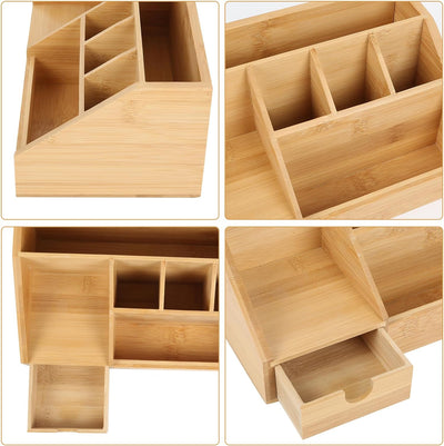 IGTOPS Schreibtisch Organizer Holz, Tischorganizer Stiftehalter Kinder Desk Organiser, Multifunktion