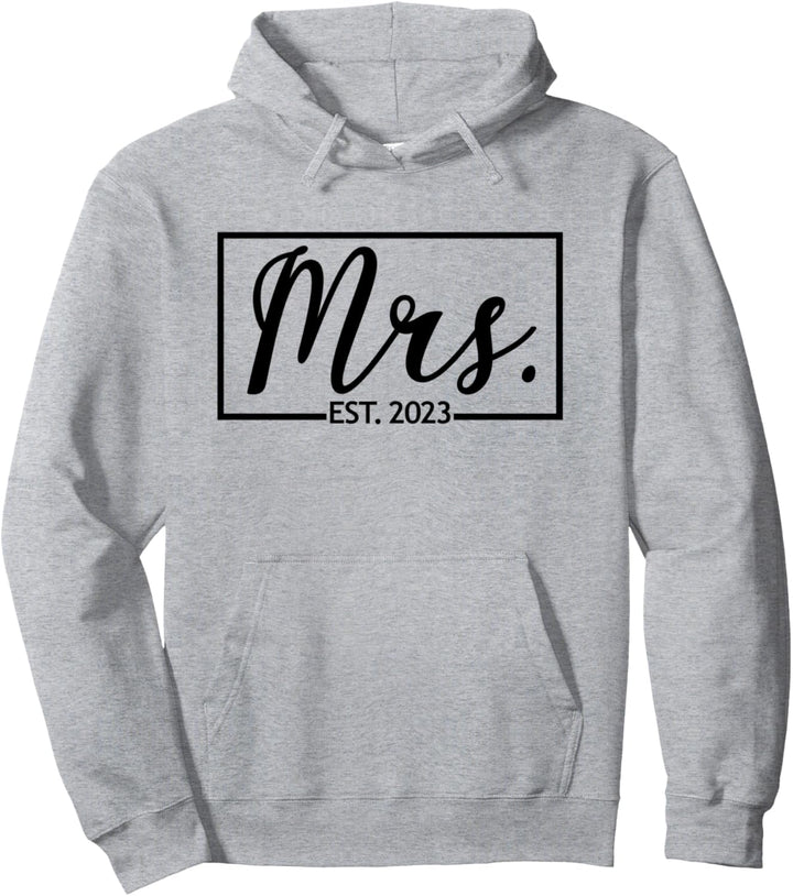 Mrs. Est. 2023 Married Honeymoon Wife Mr Matching Hochzeit Pullover Hoodie