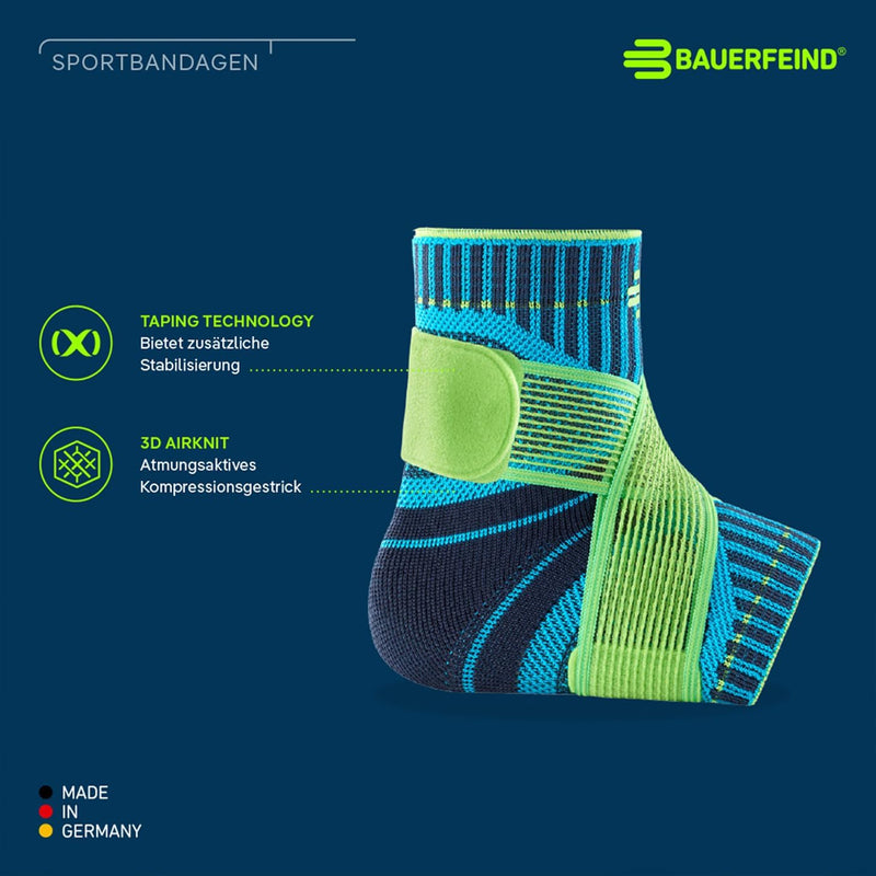 Bauerfeind Sprunggelenkbandage „Ankle Support“ Unisex, 1 Sprunggelenk Bandage für Sport wie Fussball