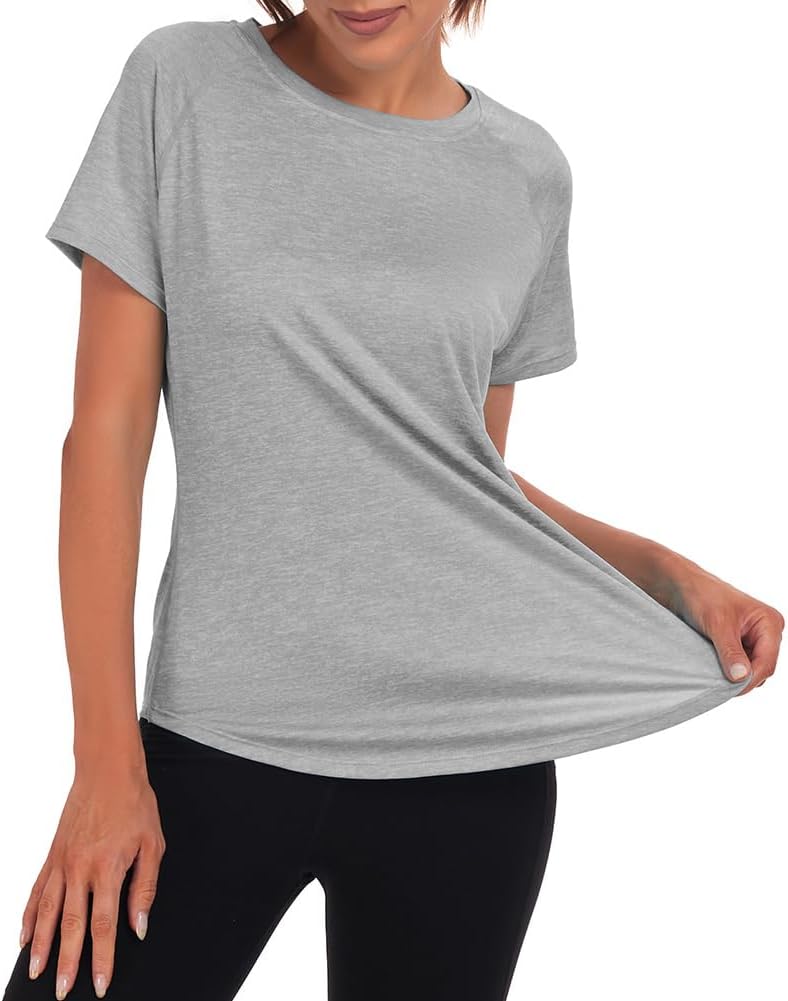 Jlowesun Sportshirt Damen Kurzarm, Leichtes Atmungsaktiv Funktions Back Mesh Sport Oberteile Damen,