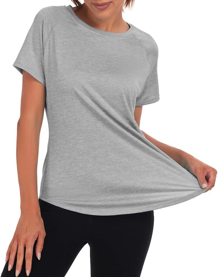 Jlowesun Sportshirt Damen Kurzarm, Leichtes Atmungsaktiv Funktions Back Mesh Sport Oberteile Damen,