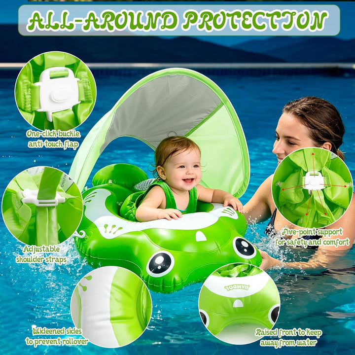 Schwimmring Baby mit Abnehmbarem Sonnendach | Kinder Schwimmreifen | Aufblasbare Schwimmhilfe Verste