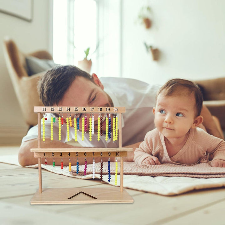 Zählperlen aus Holz - Sicheres und langlebiges Montessori Mathe-Lernspielzeug | Einfach zu verwenden