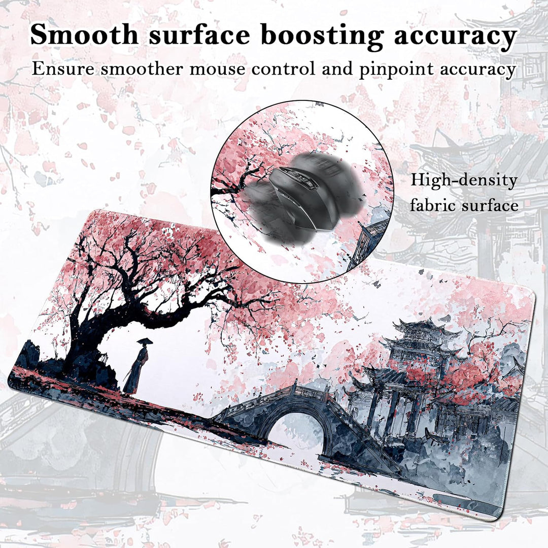 Mauspad XXL, Grosses Mouspad 900x400mm, Gaming Mausepad Improved Precision and Speed, Mousepad mit V