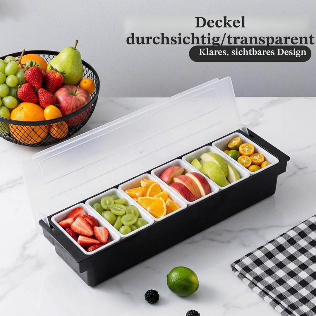 Obst Container Box Eis Party Servier Bar Eisgekühlter Gewürzspender mit Transparentem Deckel, Würzmi