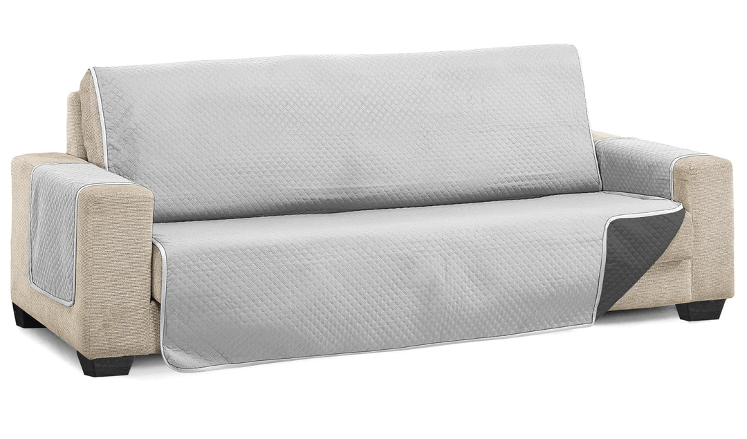 Martina Home Diamond Sofabezug, gesteppt, wendbar, grau-anthrazit, 4-Sitzer Grau/Anthrazit 4 Plätze,
