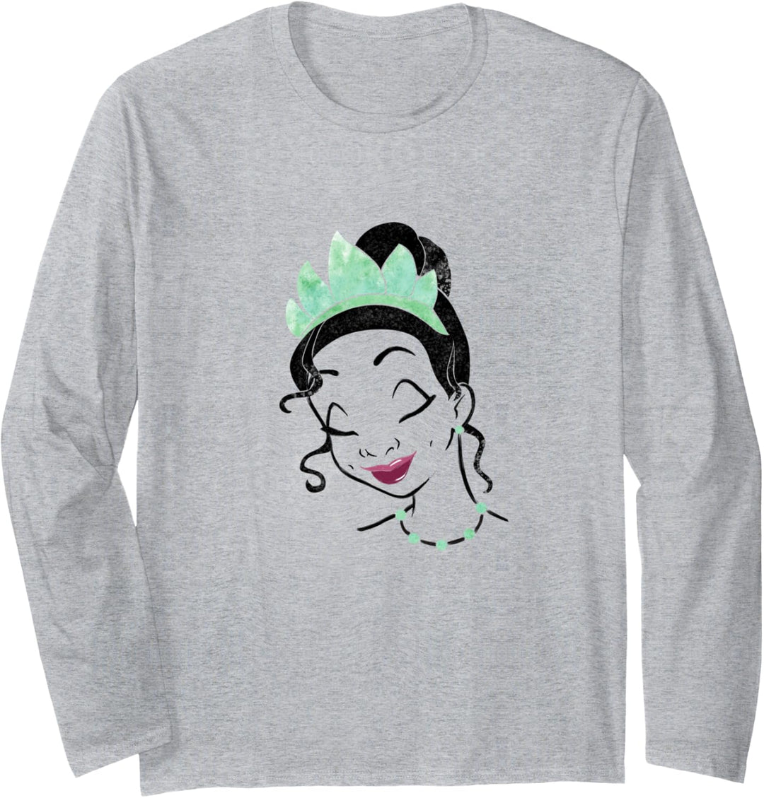 Disney Princess And The Frog Tiana Head Bow Transparent Langarmshirt