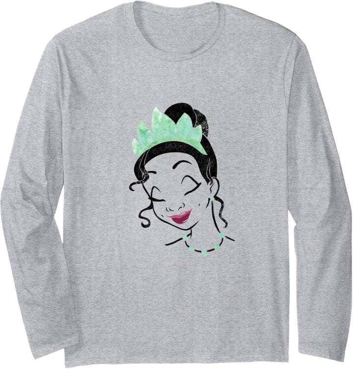 Disney Princess And The Frog Tiana Head Bow Transparent Langarmshirt