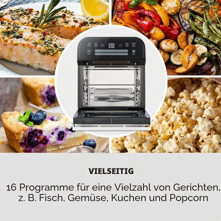 Klarstein AeroVital Cube - Heissluftfritteuse, Heissluftgarer, Airfryer ohne Öl, 50 bis 220 °C, Heis
