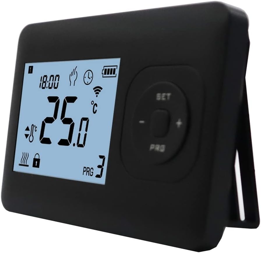 Hochwertige Heizung – Basic-Thermostat in Schwarz – inklusive Aufputzempfänger TC-05 – WLAN-Modell K