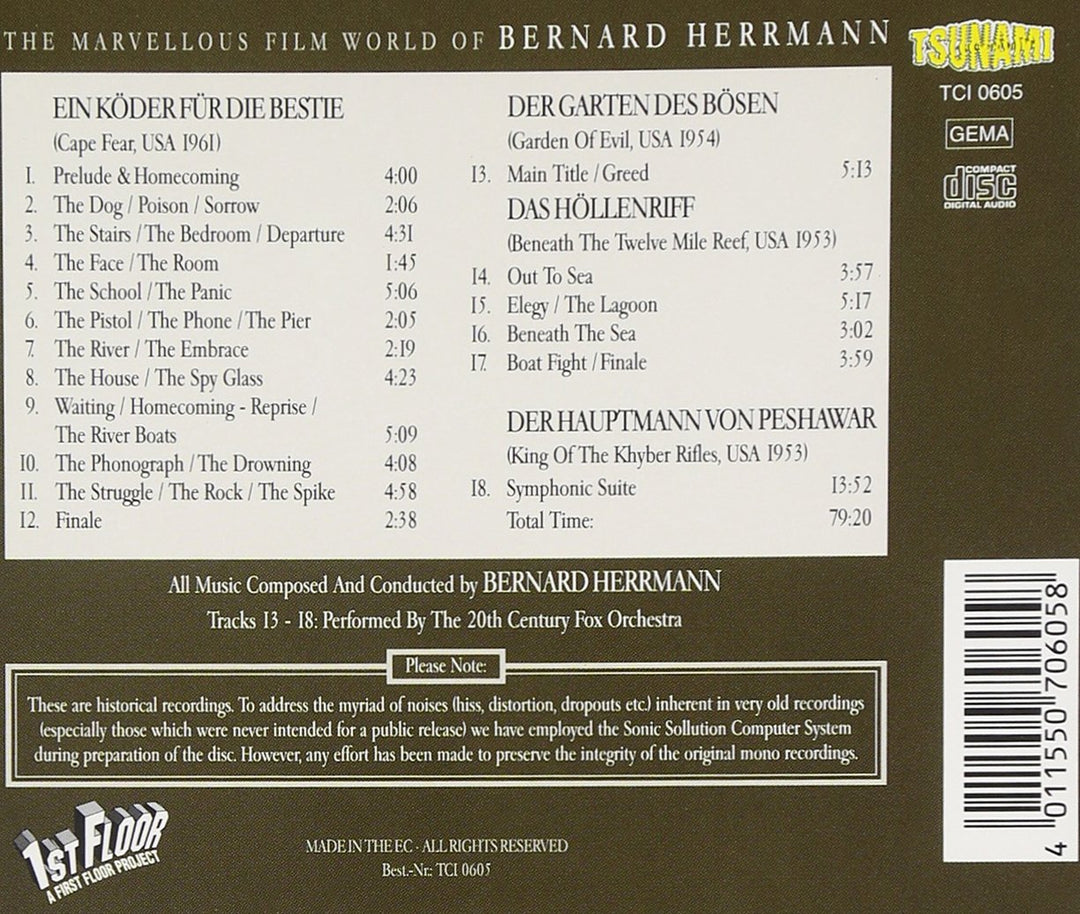 The Marvellous Film World of Bernard Herrmann, Audio-CD