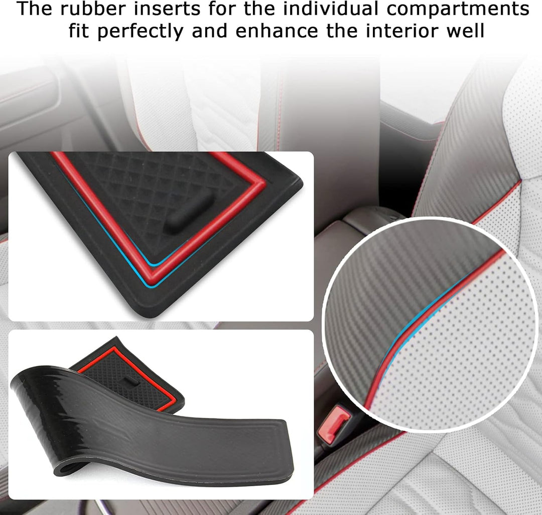 YEE PIN Gummimatten Innenraum Kompatibel mit FIAT 500 2016-2020 / Abarth 595 2017-2021 Interieur rut