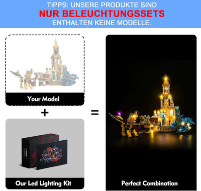 LocoLee Licht Set Kompatibel mit Lego Schloss Nocturnia Fernbedienung Version, Nur Lichter Set - Kei