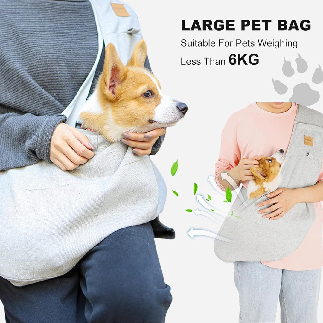 PETCUTE Hundetasche für Kleine Hunde bis 6 kg,Freihändig, Atmungsaktiv,Hundetragetasche mit Tasche,S