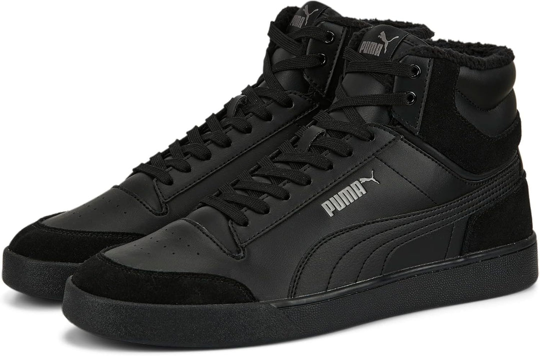 PUMA Unisex Shuffle Mid Fur Sneaker 38 EU Schwarz Puma Black Puma Black Steel Gray, 38 EU Schwarz Pu