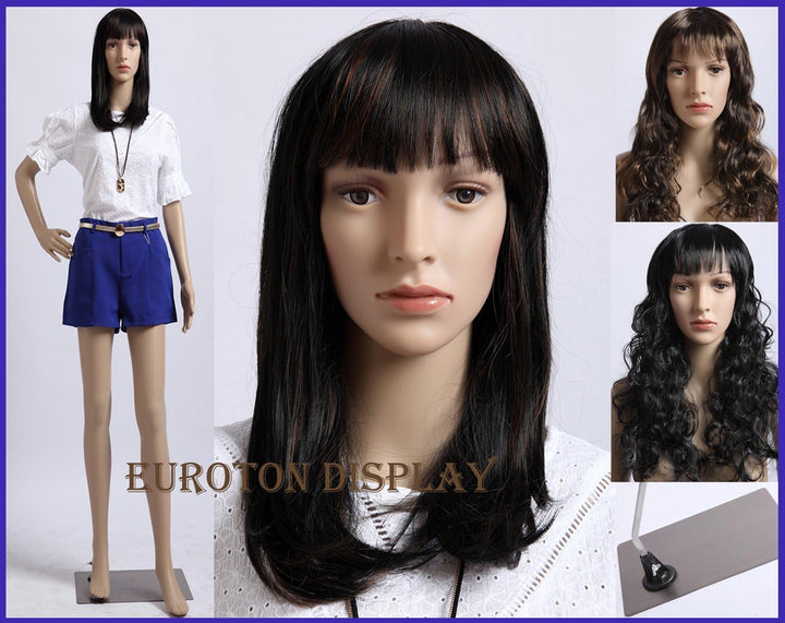 weibliche Schaufensterpuppe mit 2 Perücken gratis ,Metallplatte SF-1 Mannequin Female Frau SF-2, SF-